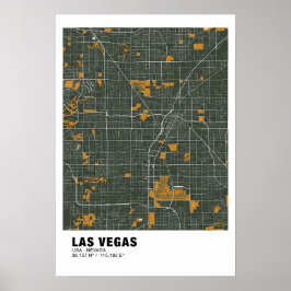 Poster do Mapa de Las Vegas - Mapa Verde de Nevada