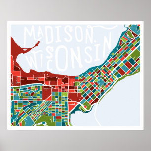 Poster do mapa de Madison, Wisconsin