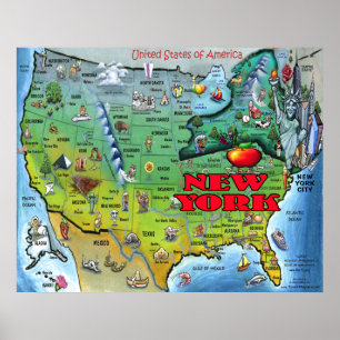 Poster do mapa de New York EUA
