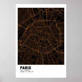 Poster do Mapa de Paris - Estilo do Mapa de Ouros