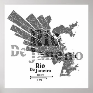 Poster do mapa de Rio de Janeiro