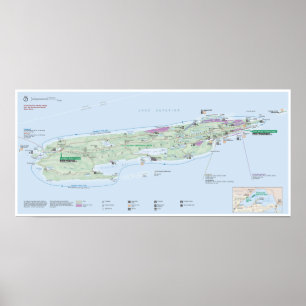 Poster do mapa de Royale da ilha (Michigan)