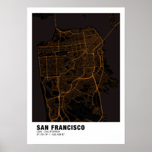 Poster do Mapa de São Francisco - Mapa Dourado da 