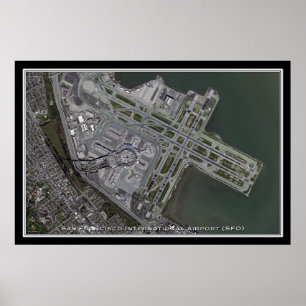 Poster do Mapa de Satélite do Aeroporto Intl de Sã