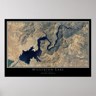Poster do Mapa de Satélite do Millerton Lake Calif