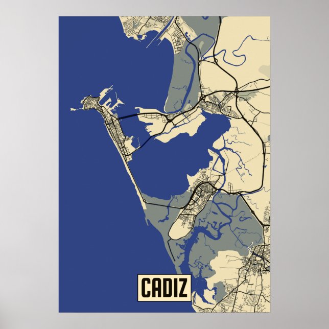 Poster do Mapa do Cádiz (Frente)