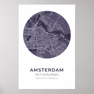 Poster do Mapa do Círculo Puro de Amesterdã nos Pa