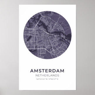 Poster do Mapa do Círculo Puro de Amesterdã nos Pa
