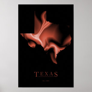 Poster do mapa do design de Texas