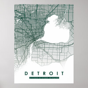 Poster do Mapa do Detroit