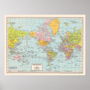 Poster do mapa do mundo