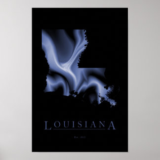 Poster do Mapa Moderno da Louisiana