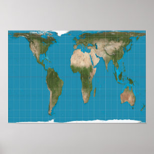 Poster do Mapa Mundial de Projeção de Peters de Ga