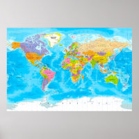 Poster do mapa político mundial