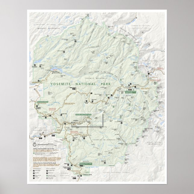 Poster do mapa Yosemite (Frente)