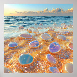 Poster ​ do mar ​ areia e seixos