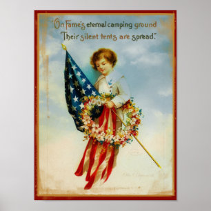 Poster do Memorial Day do vintage