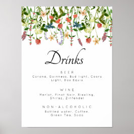 Poster do Menu Botânico Floral Drink