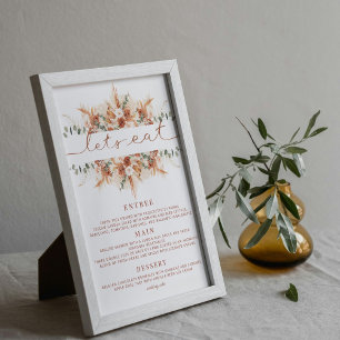 Poster do Menu de Casamento de Script de Mão Desen