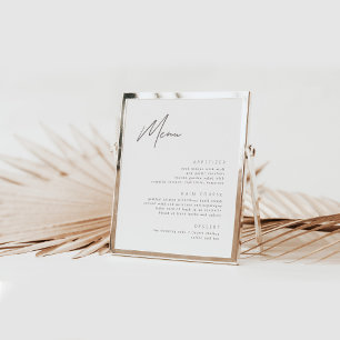 Poster do Menu de Casamento Moderno de Orçamento