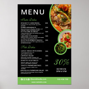 Poster do menu do Elegant Restaurant Personalizáve