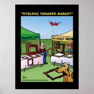 Poster Do "mercado dos fazendeiros Dyslexic "