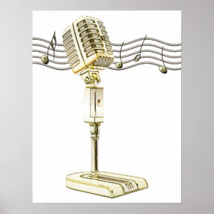 Poster do microfone Vintage