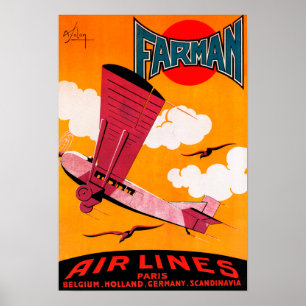 Poster do Monoplane das linhas aéreas F-170 dos