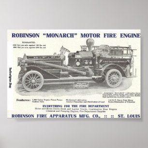 Poster do motor de combate a incêndio Robinson "M