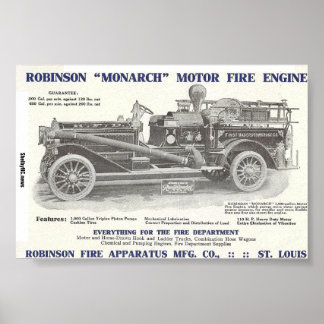 poster do Motor de Fogo Robinson "Monarch" de 1913