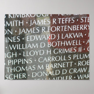 Poster do Muro Memorial dos Veteranos do Vietnã