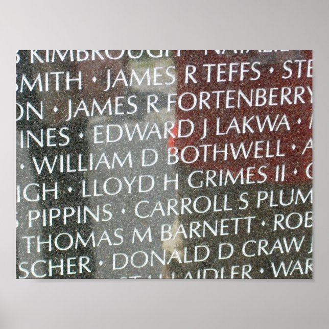 Poster do Muro Memorial dos Veteranos do Vietnã (Frente)