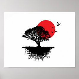 Poster do nascer do sol asiático