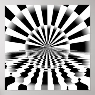 Poster do nascer do sol da arte Op