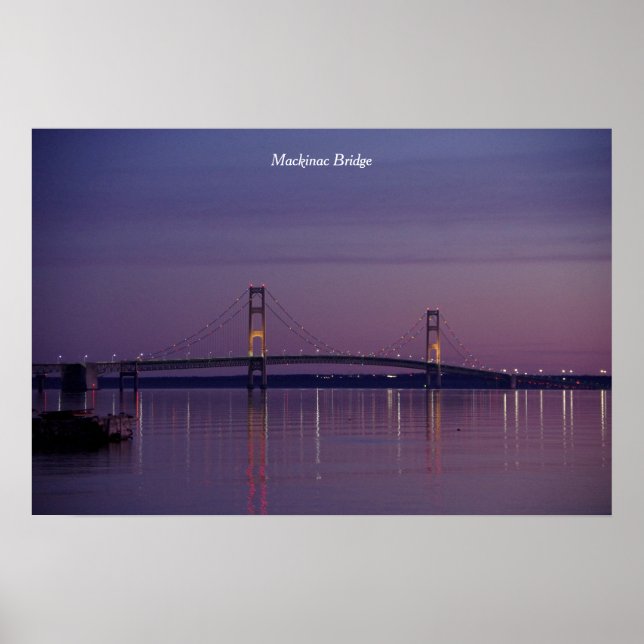 Poster do nascer do sol da ponte Mackinac (Frente)