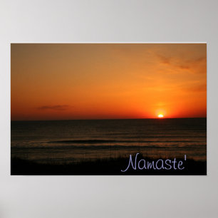 Poster do nascer do sol da praia de Namaste