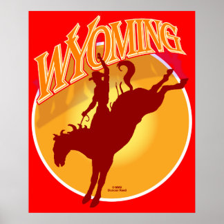 Poster do nascer do sol de Wyoming rodeo