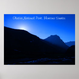 Pôster do nascer do sol no Parque Nacional Glacier