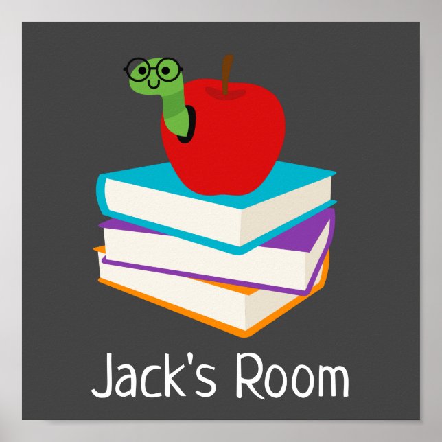 Poster do nome da Sala do Criança com um worm (Frente)