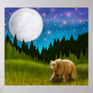 Poster do norte do urso de urso da lua