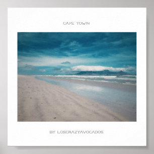 Poster do oceano da praia da montanha da mesa de