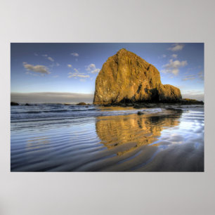 Poster do Oceano Pacífico de Oregon da maré baix