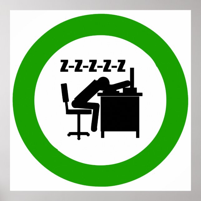 Poster do Office Worker de dormir (Frente)