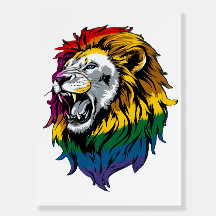 Poster do Orgulho Lion LGBTQ+ do Rainbow Mane Roar