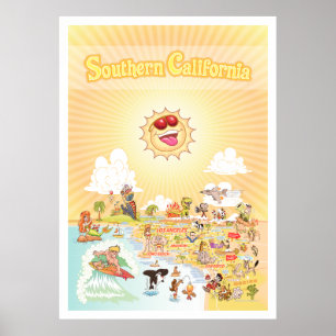 Poster do Ouro Giant State da Califórnia do Sul
