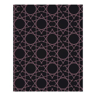 Pôster do Padrão Geométrico Rosa Obsidiana
