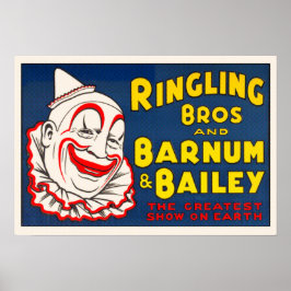 Poster do Palhaço de Circo Ringling Bros