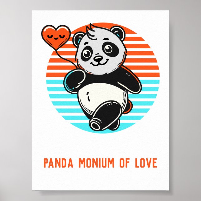 Poster do "Panda-monium de Amor" do Panda Fofo (Frente)