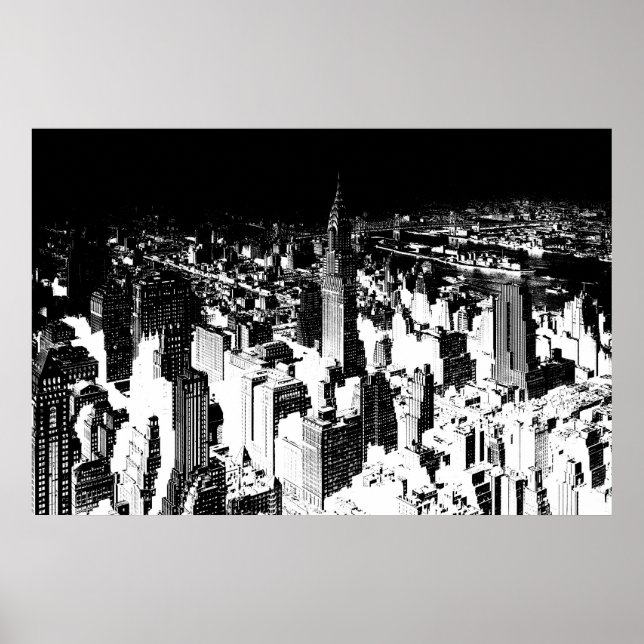 Poster do Panorama Manhattan em Nova Iorque (Frente)