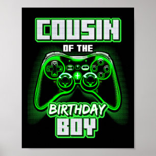 Poster Do Par De Jogo De Vídeo Da Família De Aniversários